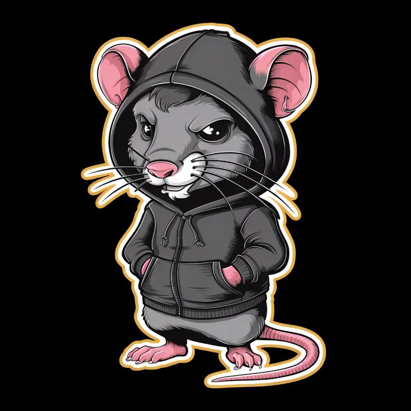 Rat cool dans un sweat à capuche élégant - Funny Animals