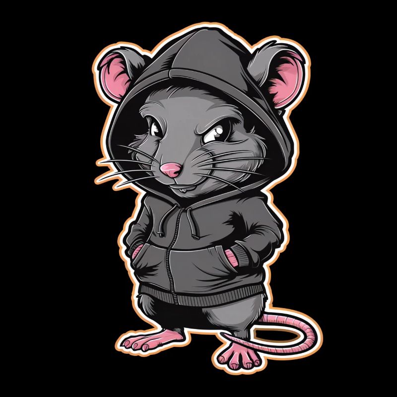 Rat cool dans un sweat à capuche élégant - Funny Animals