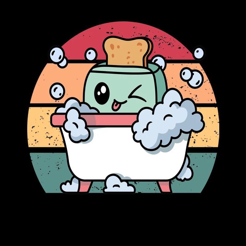 Toaster Bath Funny Retro Live Laugh Toaster Bath