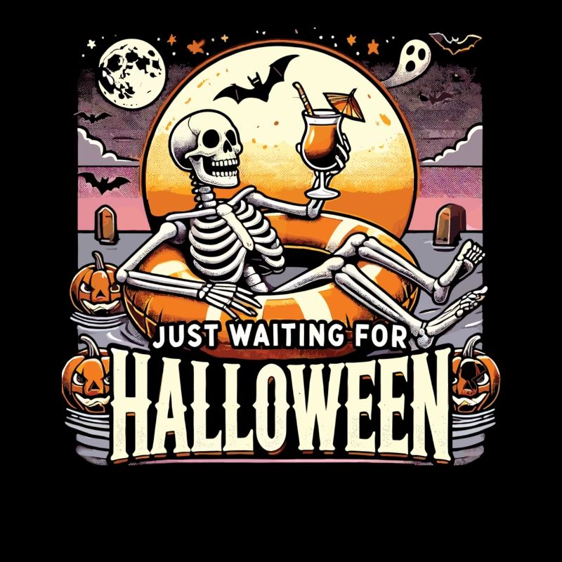 Funny skeleton waiting for halloween T-Shirt