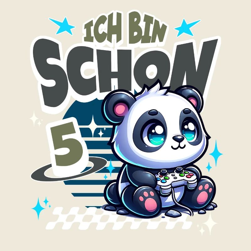 5. Geburtstag Kindergeburtstag Gaming Panda