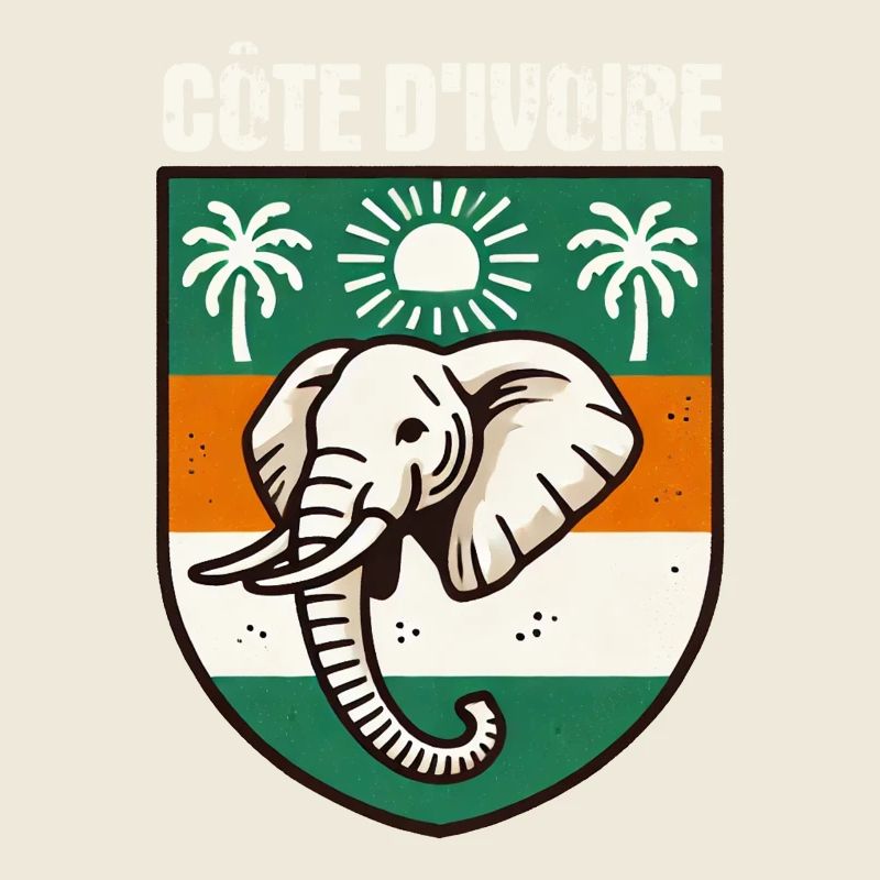 Carte avec le drapeau de la Côte d’Ivoire,