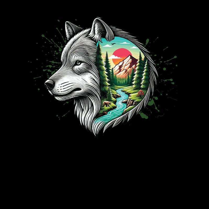 Wilderness Inside the Bear Retro Vintage
