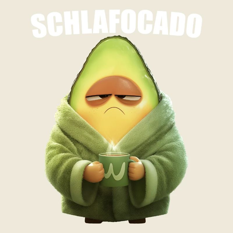 Avocado Schlafocado Kaffee Morgenmuffel Geschenk