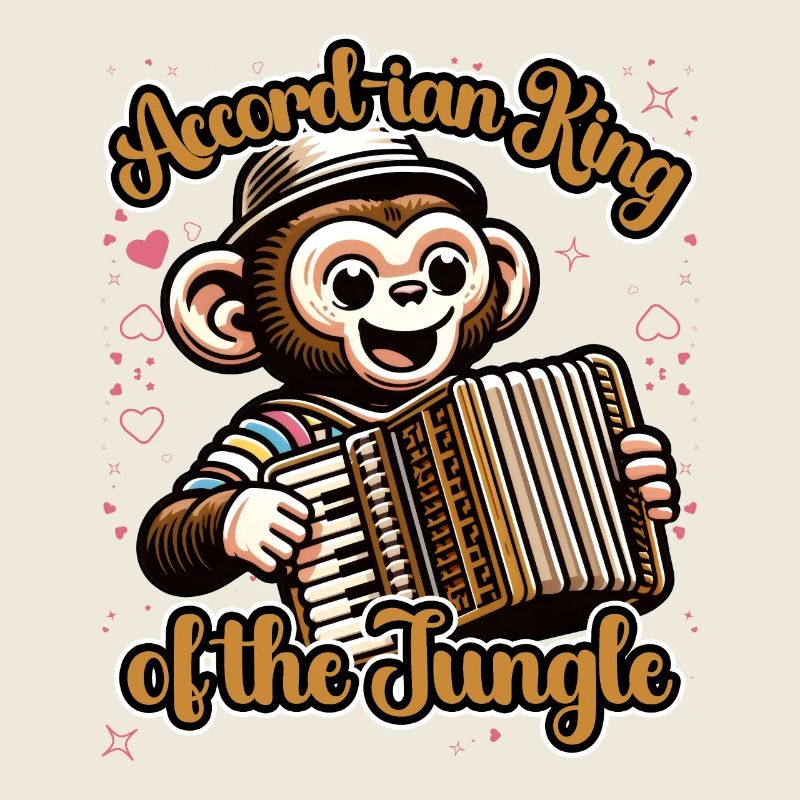 Accord-ian König des Dschungels Lustiger Affe Design