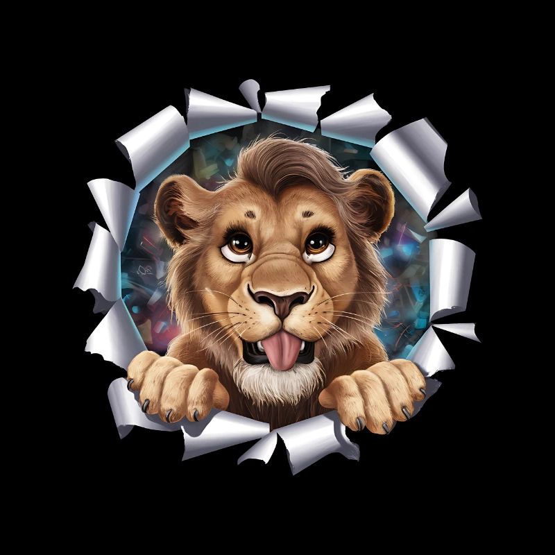 Cute Lion 3D Effect Realistic Wildlife