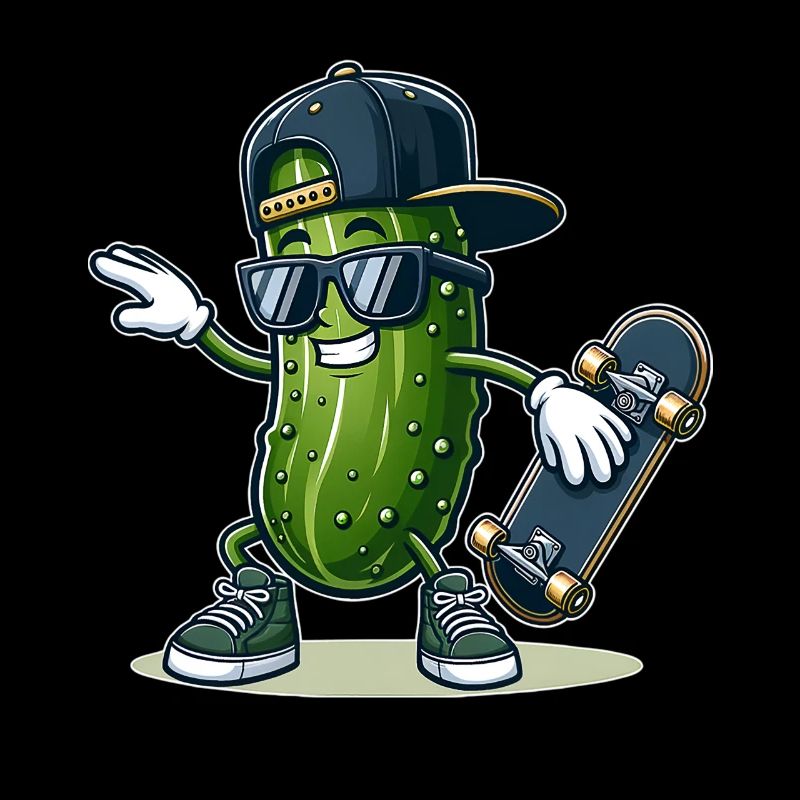 Dabbing Pickle patineur Concombre skateboard drôle