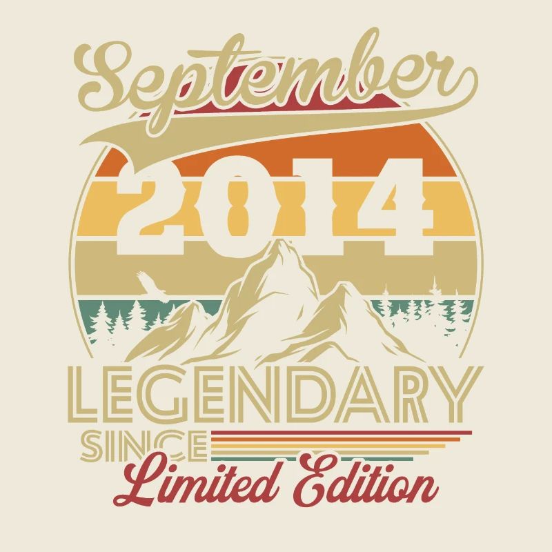 Vintage Retro September 2014 Birthday Gift