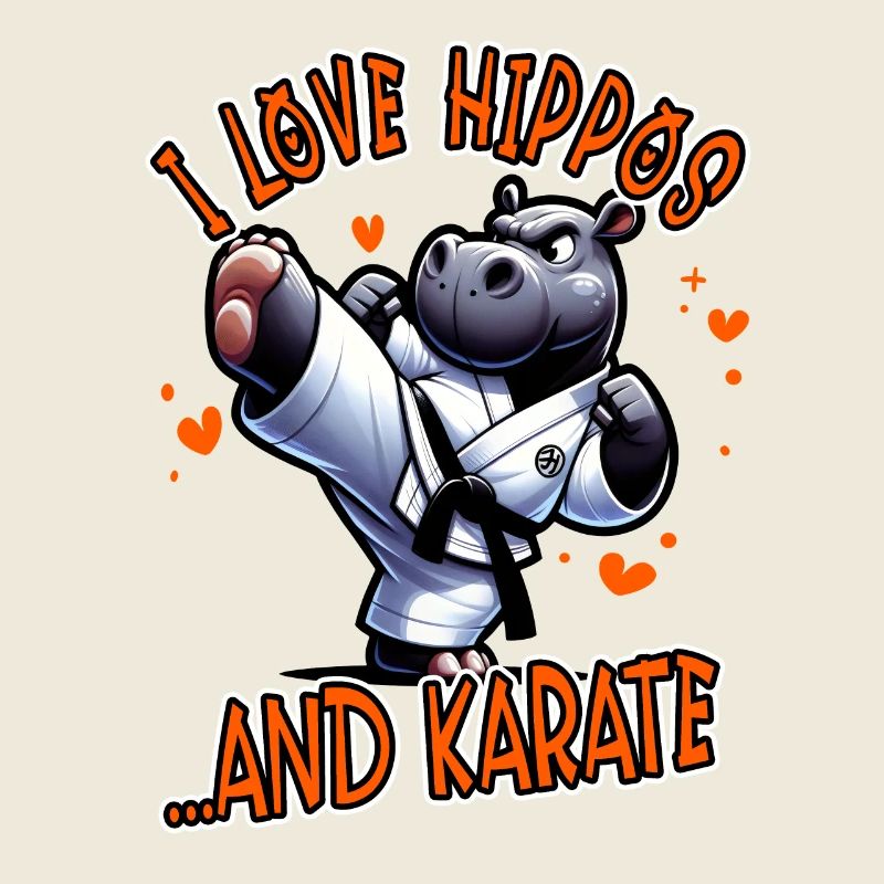 J’adore les hippopotames et le karaté drôles d’arts martiaux