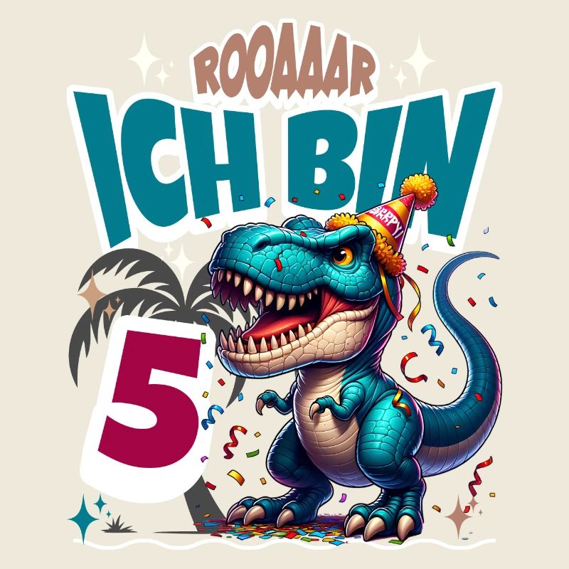 T Rex Dinosaurier 5. Geburtstag Kindergeburtstag