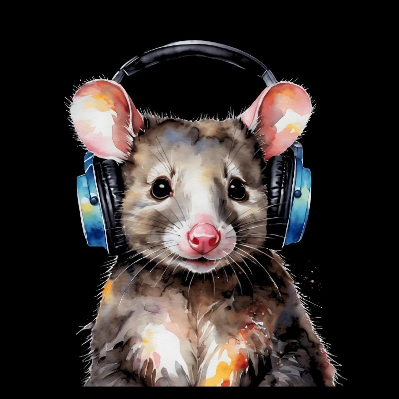 Casque Opossum Imprimé de conception d’animaux colorés