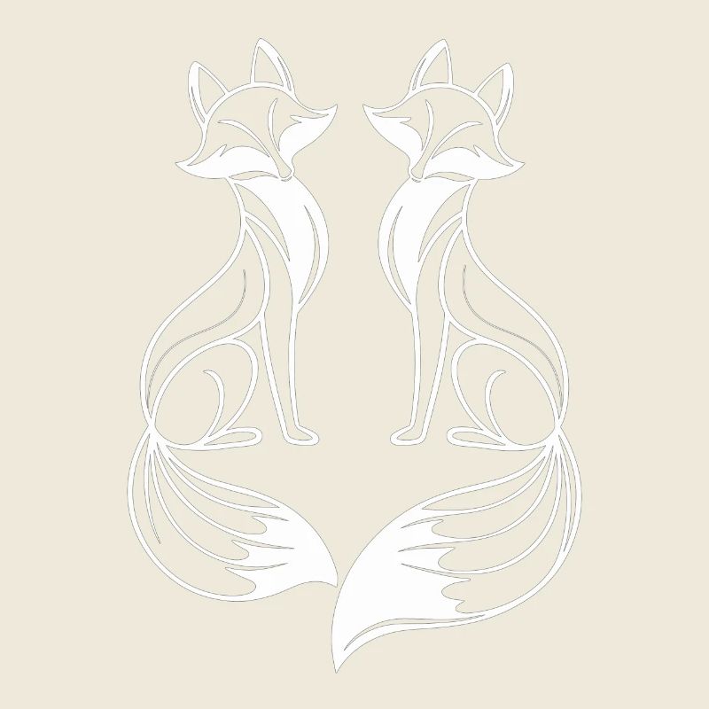 Two Foxes Fox Artistic Design