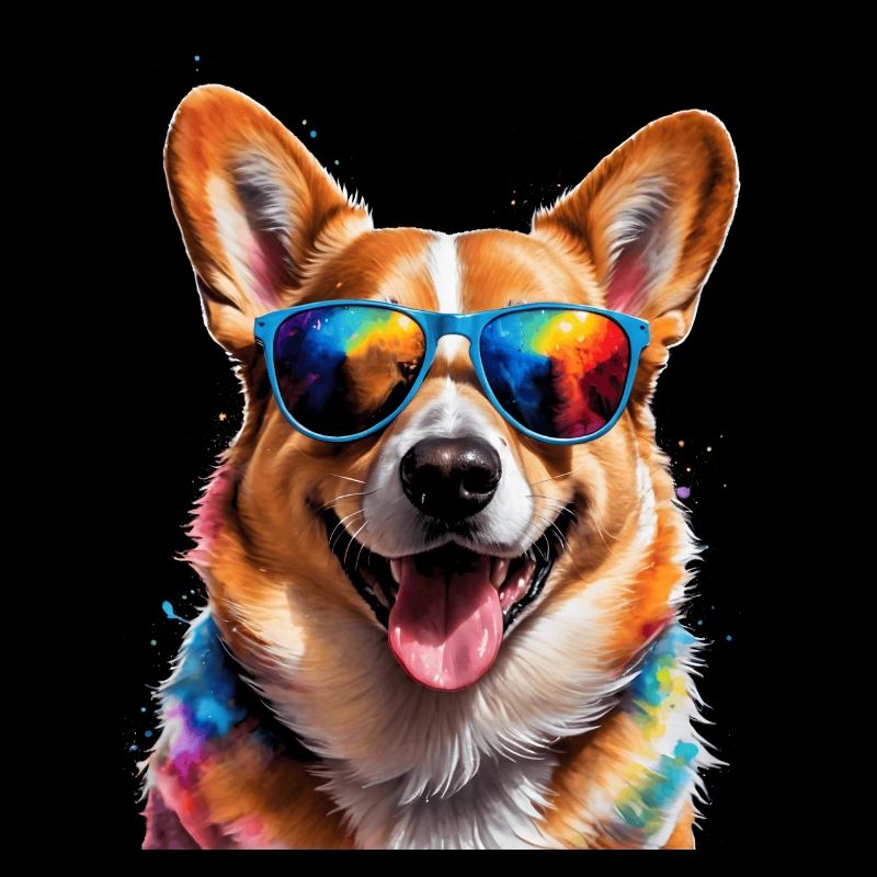 Corgi Sonnenbrille Hund Bunt Lustig Design Print