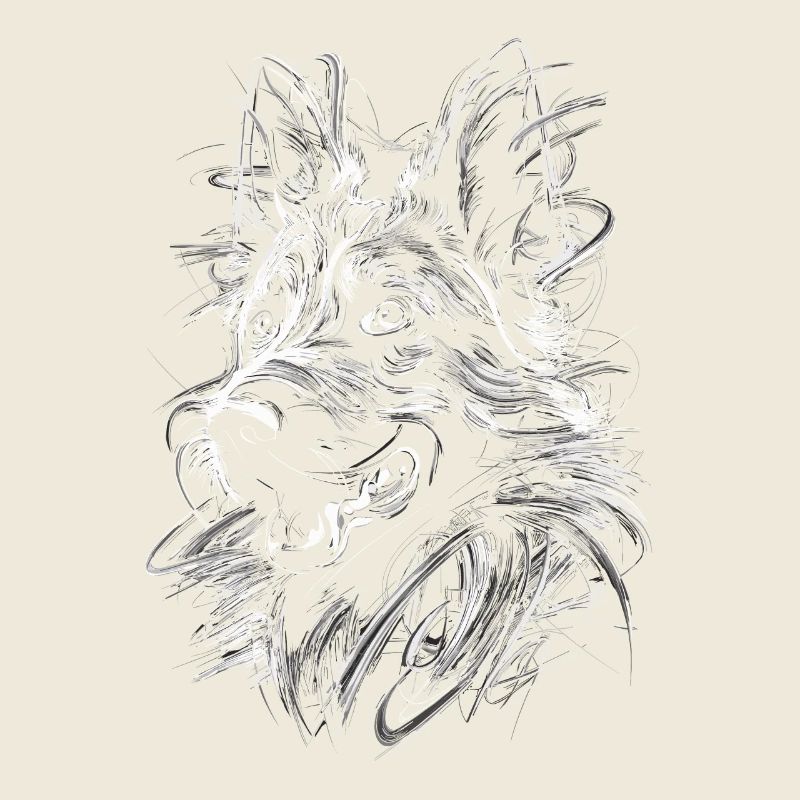 German Shepherd Art Drawing Abstract