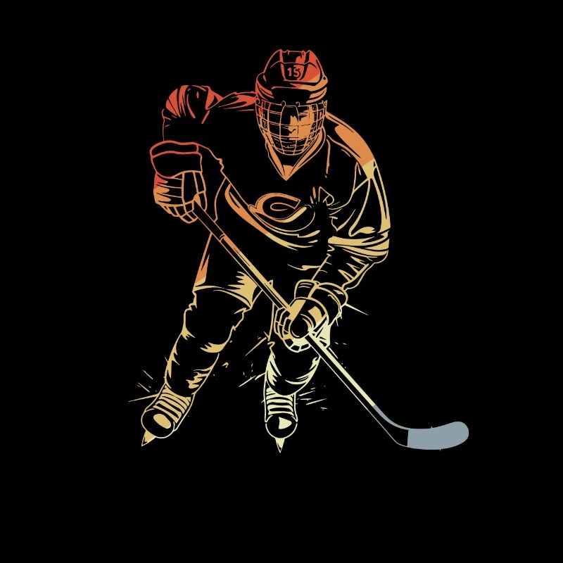 Eishockeyspieler Retro Stil