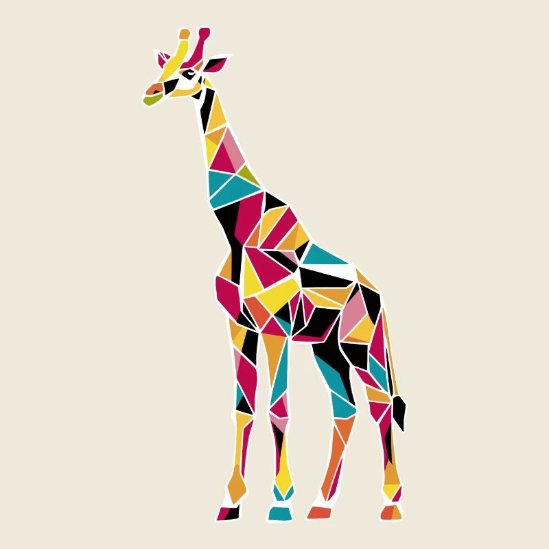 Mosaïque de girafe colorée