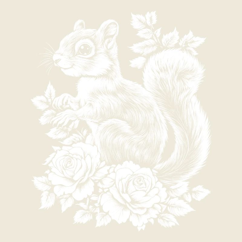 Croissant Rose Flowers Aesthetics Squirrel