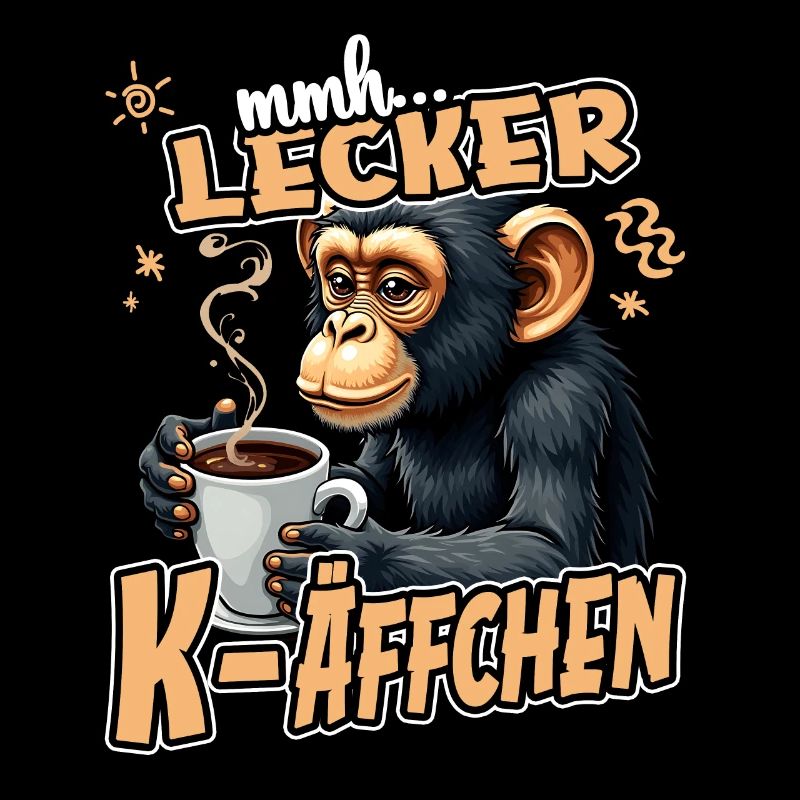 Mmh... Lecker K-Äffchen Lustig Kaffee Affe