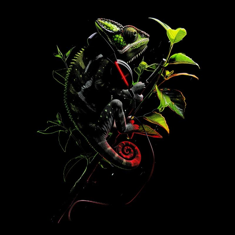 Chamäleon Tier Tierliebhaber Kopfhörer Reptilien
