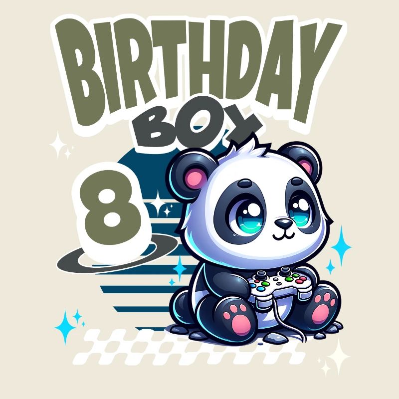 8. Geburtstag Kindergeburtstag Gaming Panda