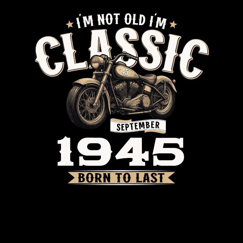 79. Geburtstag Vintage September 1945 Motorrad