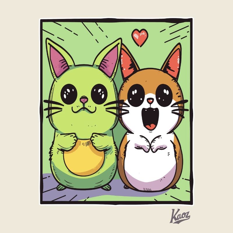 Lustige, liebenswerte Katzen-Freunde