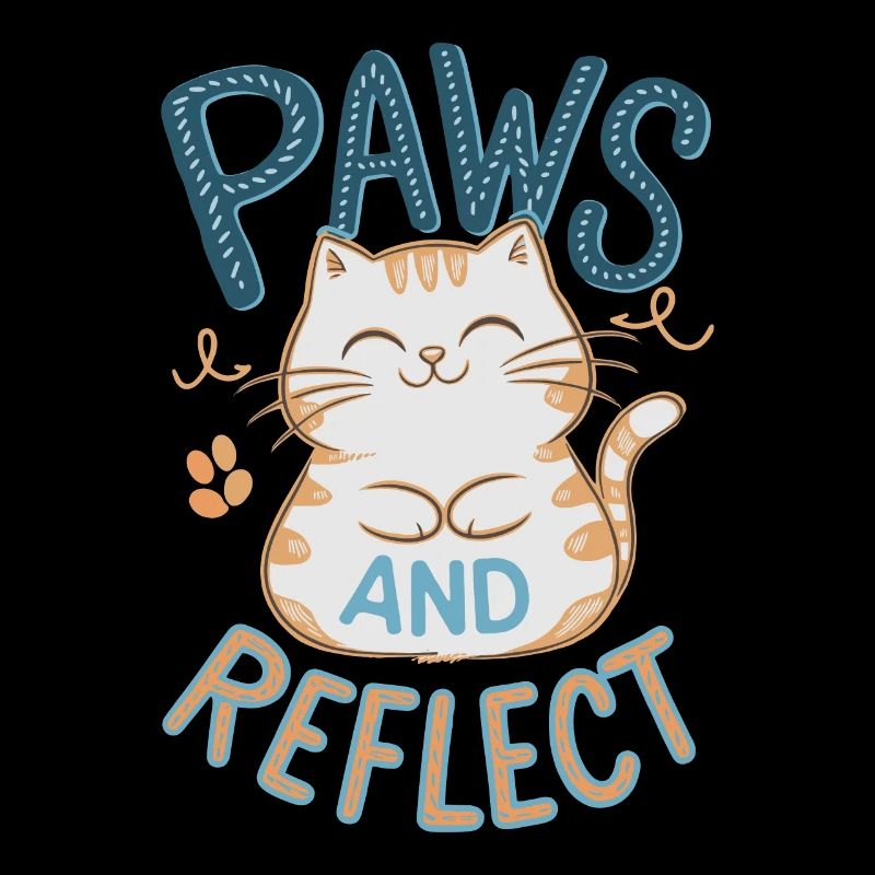 Paws and Reflection Yoga Meditation Cat