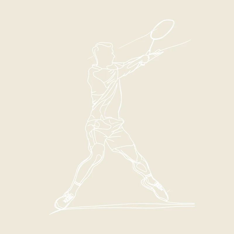 Badminton Junge Line Art