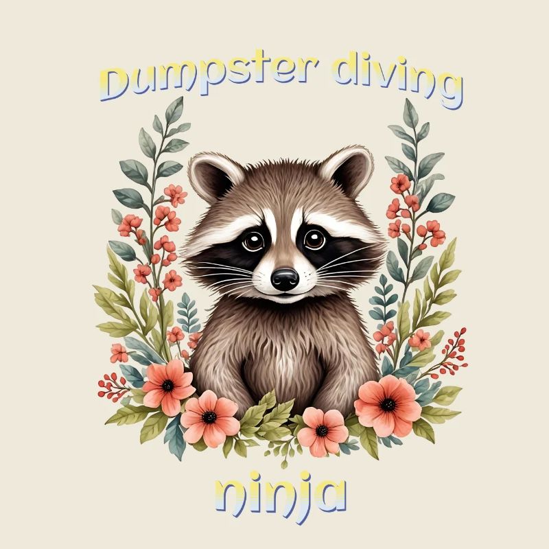 Waschbär Müllcontainer Tauchen Ninja