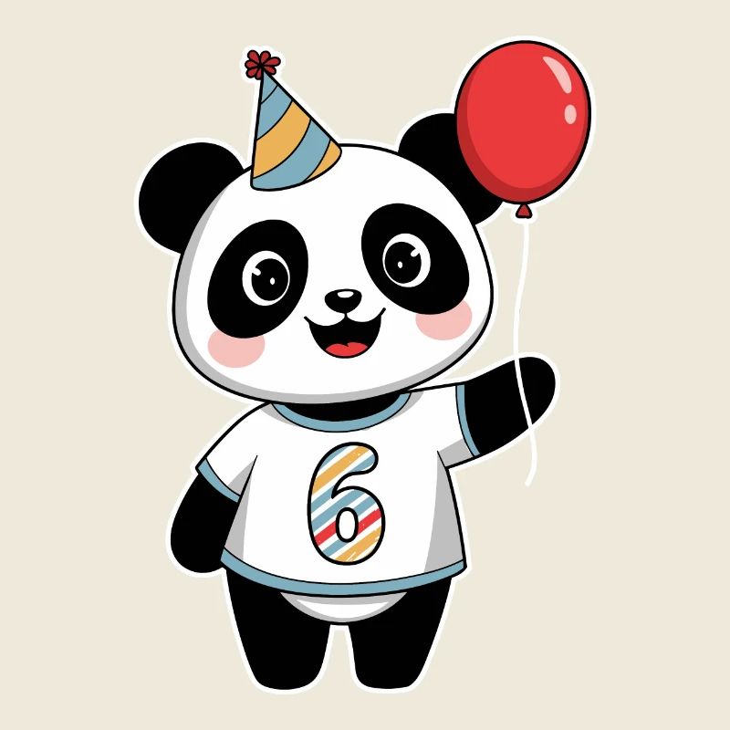 6ème anniversaire Panda Party Thème avec Ballon