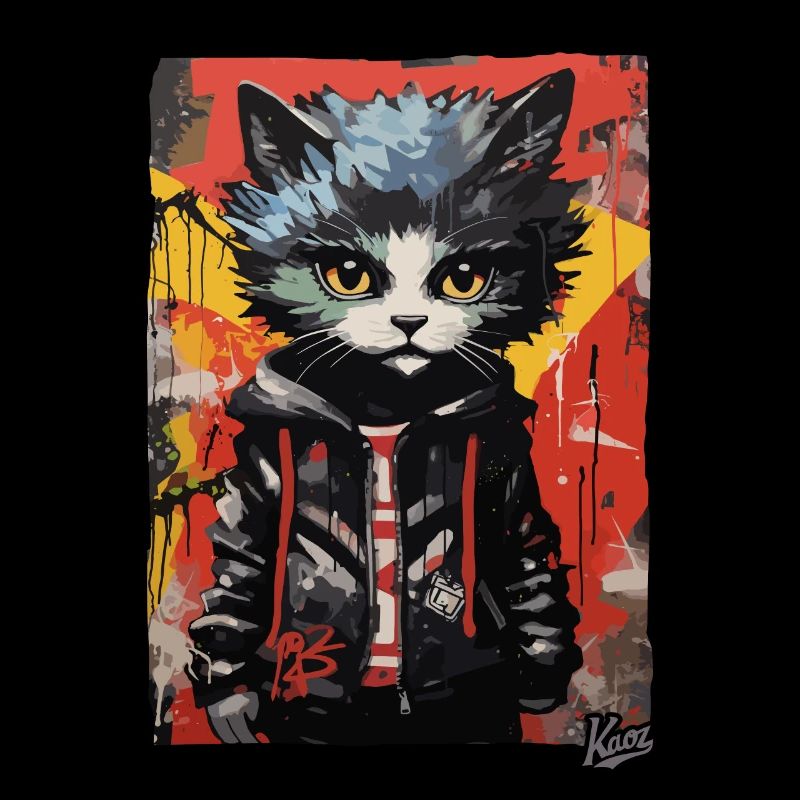 Street-Art Graffiti Mode-Katze