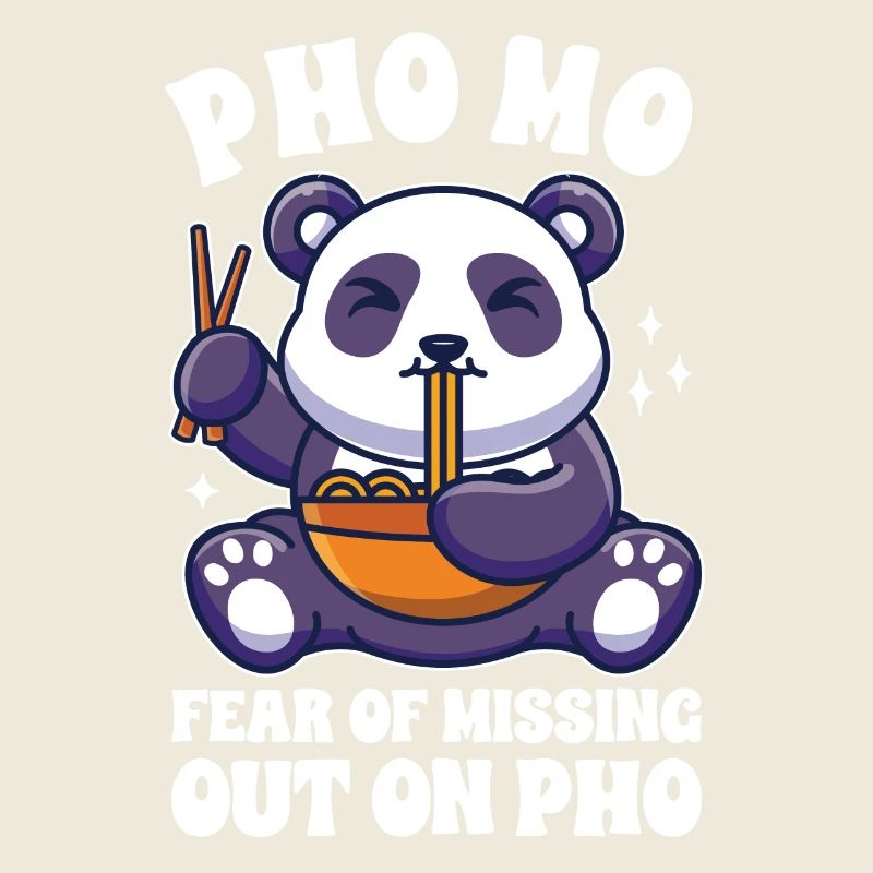 Drôle Pho Panda mignon mangeant Pho