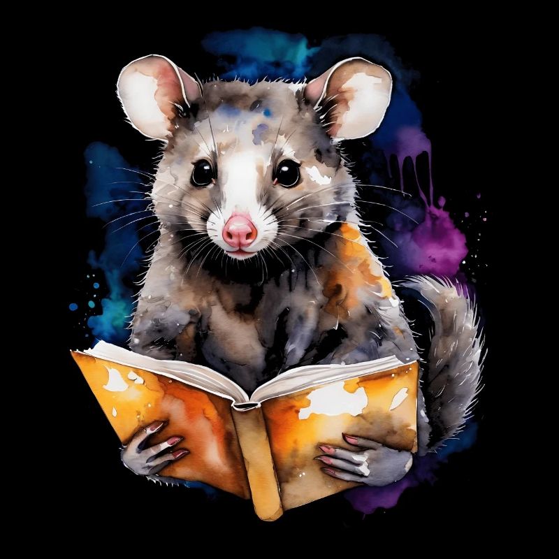Possum Lecture Coloré Animal Design Imprimer
