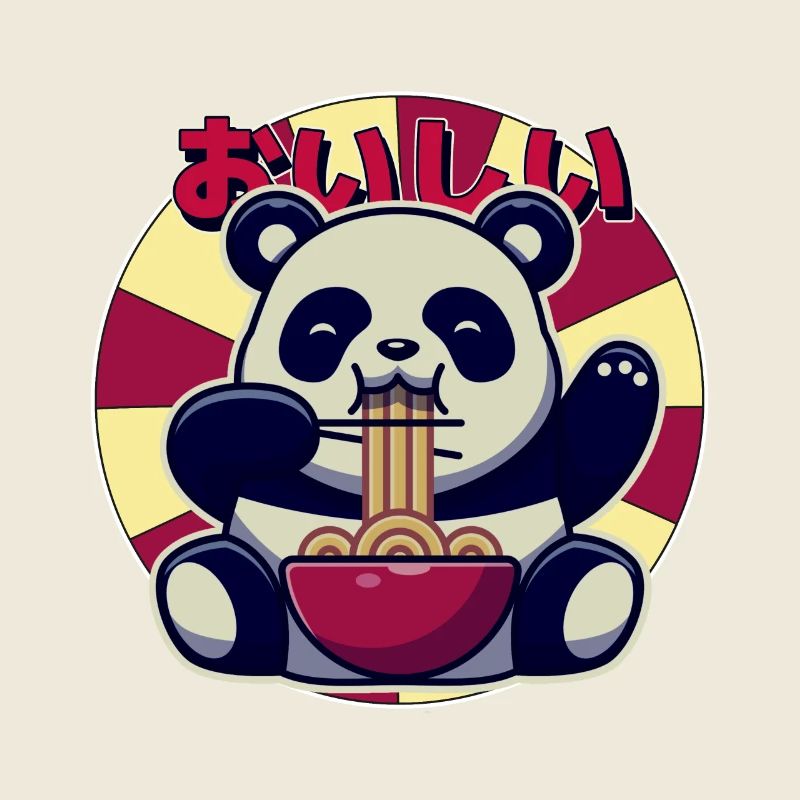 Kawaii Panda Eating Ramen