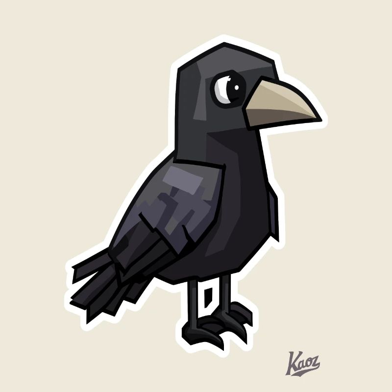 Étrange corbeau noir