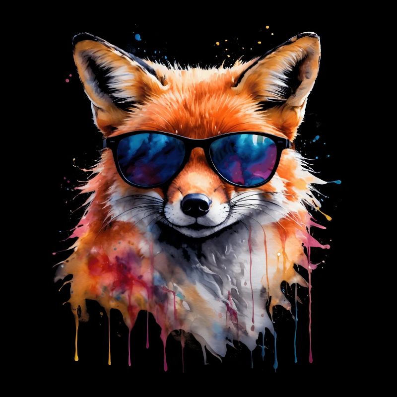 Fuchs Sonnenbrille Bunt Tier Design Print