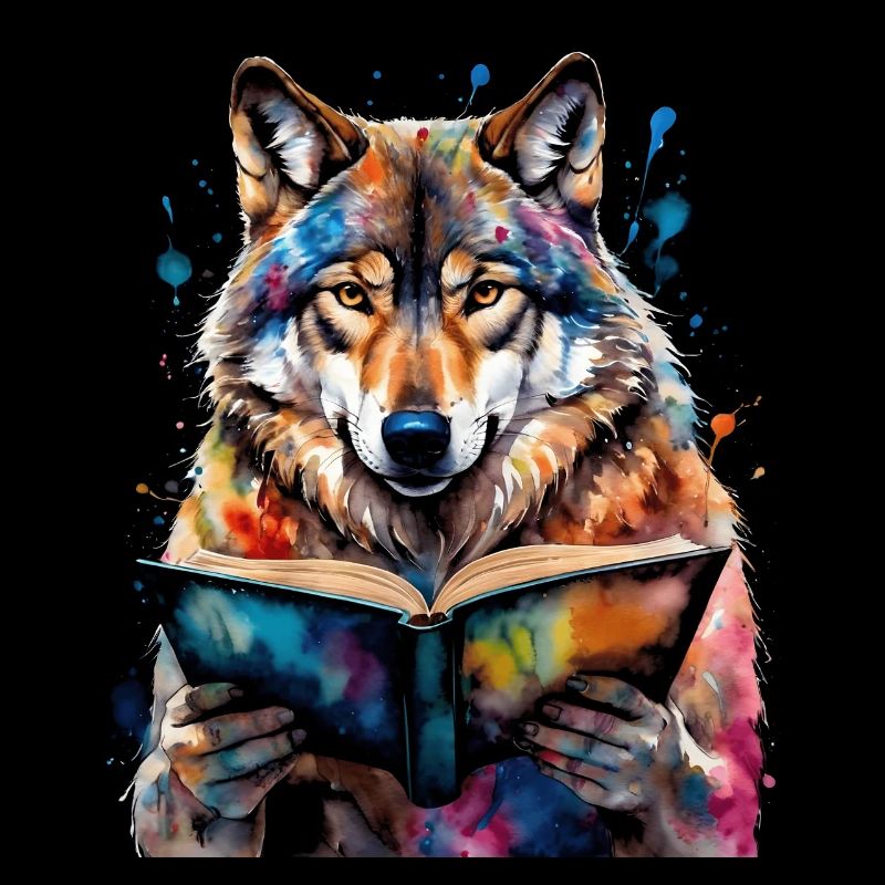 Livre de lecture loup Imprimé de conception animale colorée