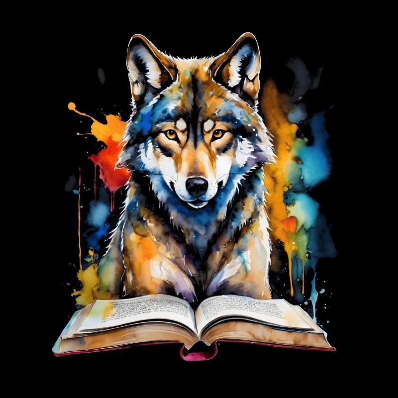 Livre de lecture loup Imprimé de conception animale colorée