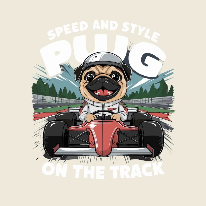 Mops Hundehalter Mops Rennfahrer Speed