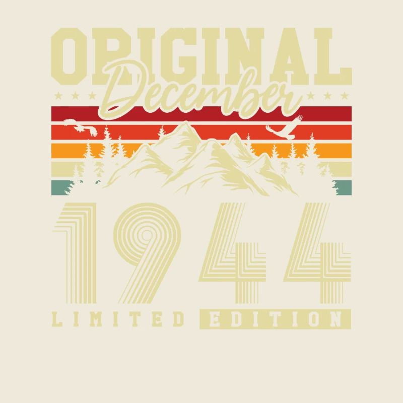Original Décembre 1944 Vintage Anniversaire Rétro