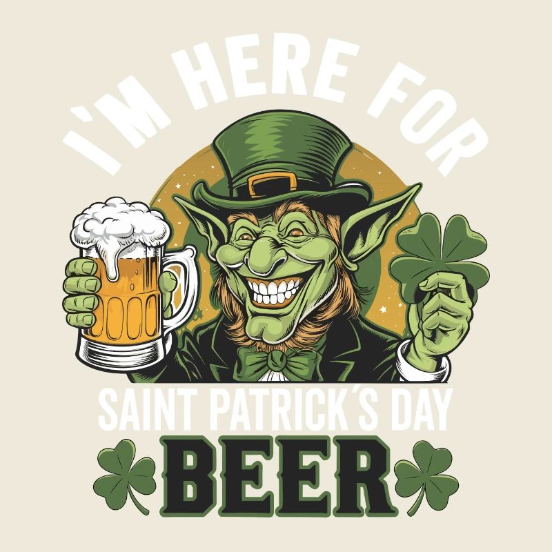 St. Patrick`s Day Beer Leprechaun Kobold Bier