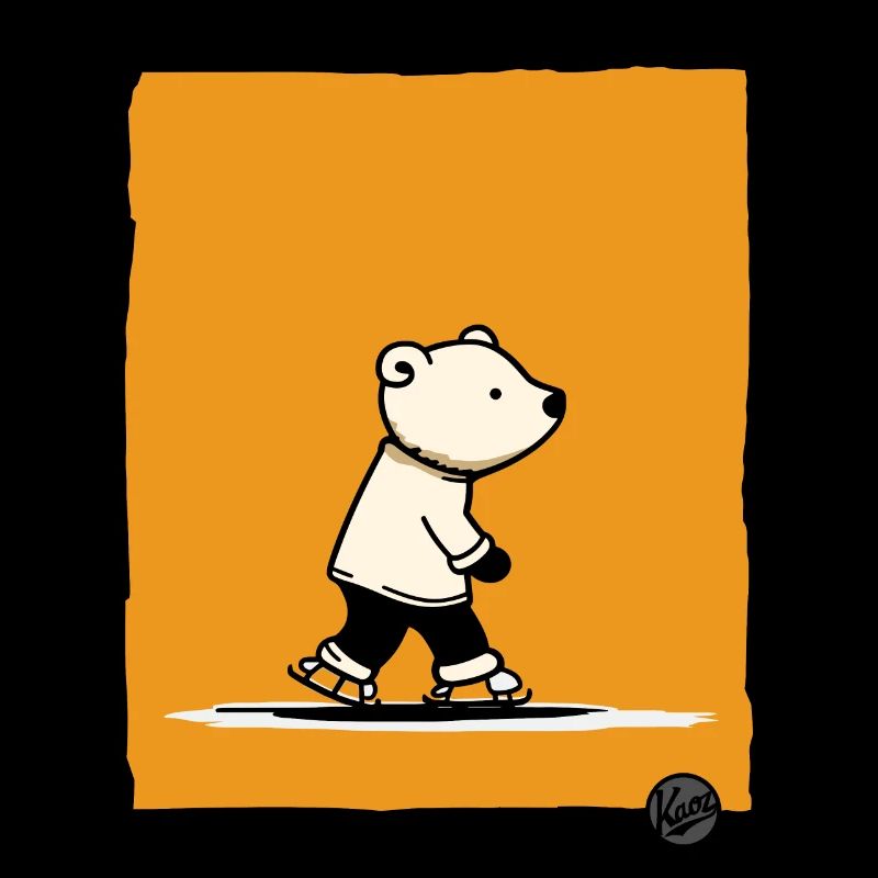 Kleiner Eisbär auf Schlittschuhen