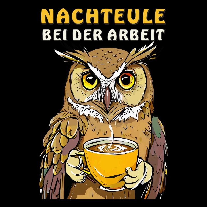 NACHTEULE BEI DER ARBEIT