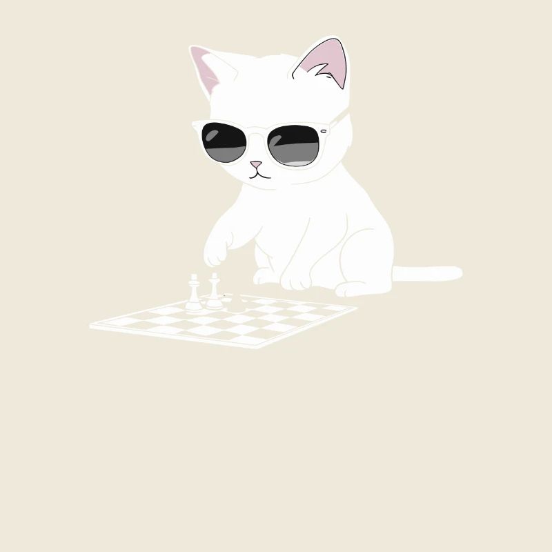 Katze Mit Sonnenbrille Spielt Schach