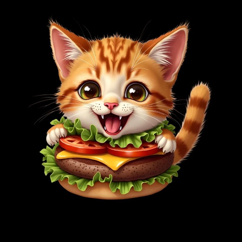 Chat Restauration rapide Burger Chats Hamburger Amoureux des chats