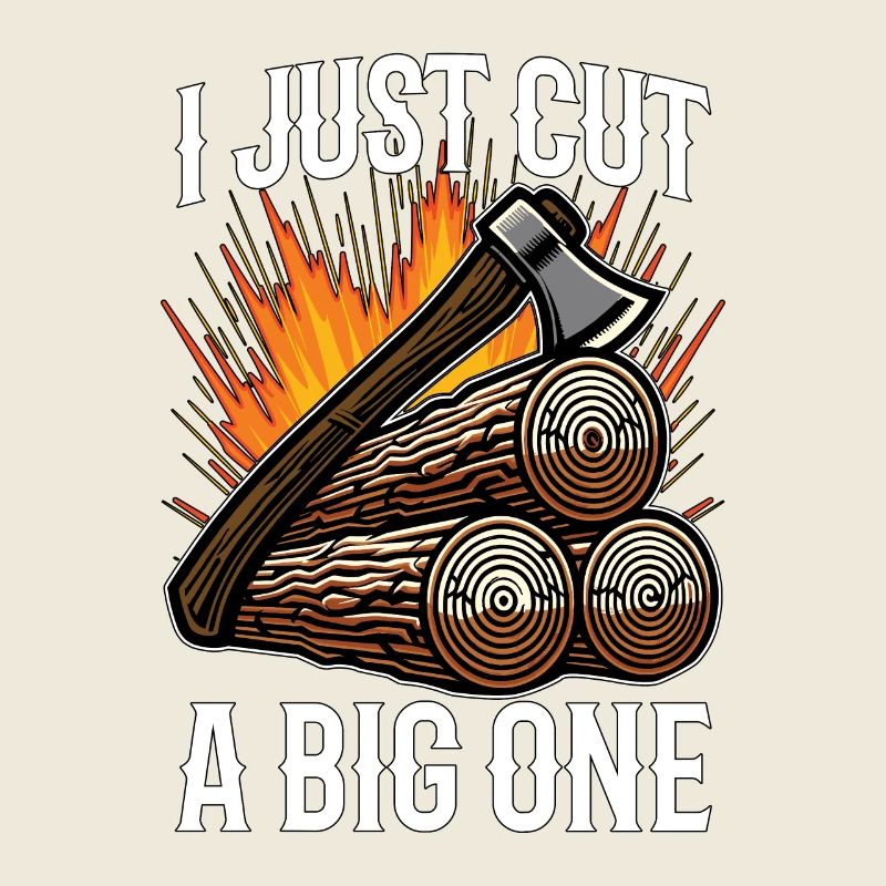 Logging I Just Cut A Big One Lumber Worker Logger