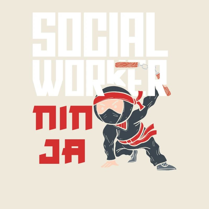 Sozialarbeiter Ninja Krieger Design