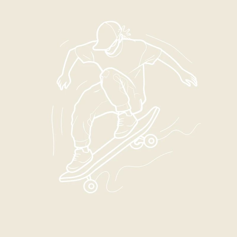 Skateboarding Junge Line Art