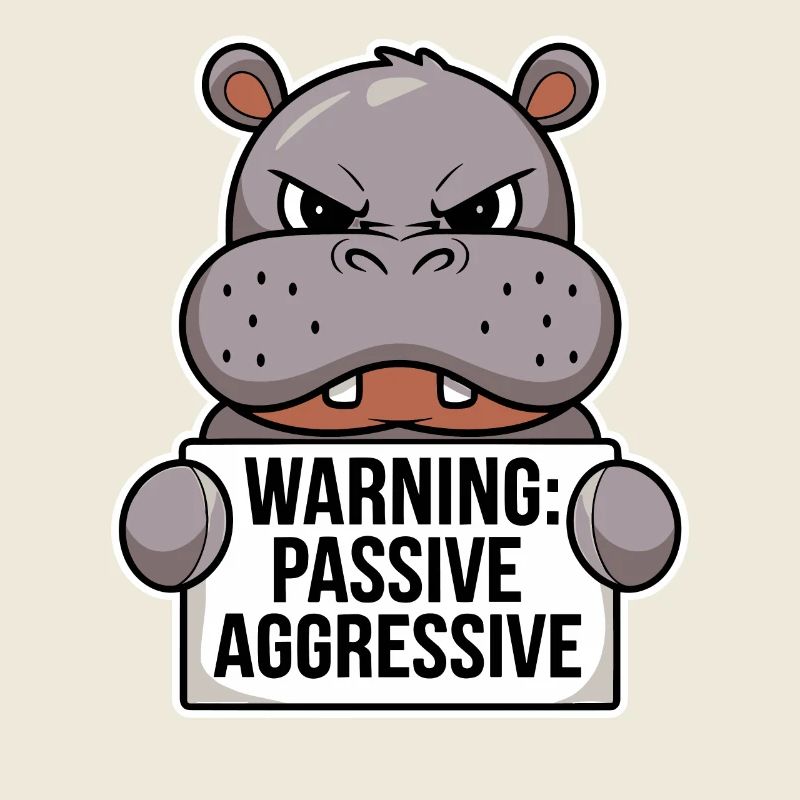 Warnung: Passiv Aggressiv Nilpferd