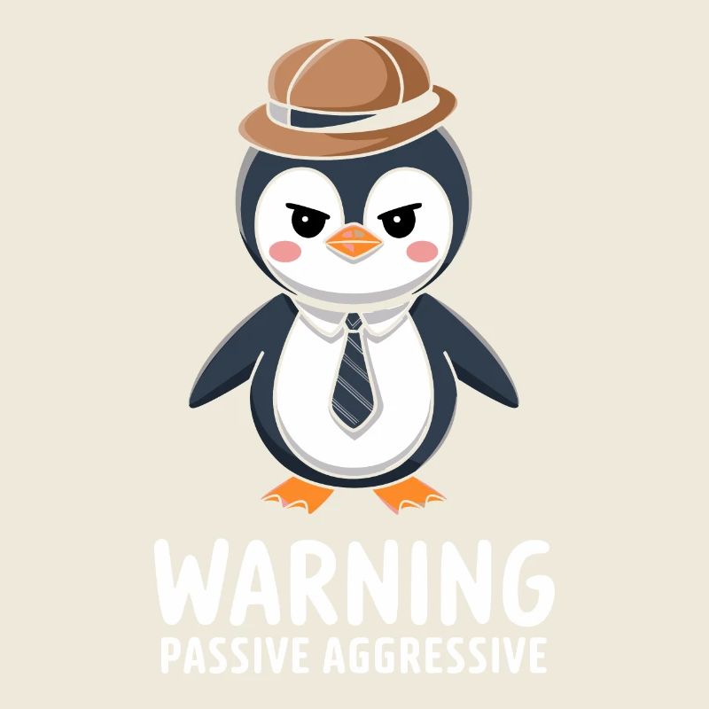 Warning Passive Aggressive Pinguin Humor